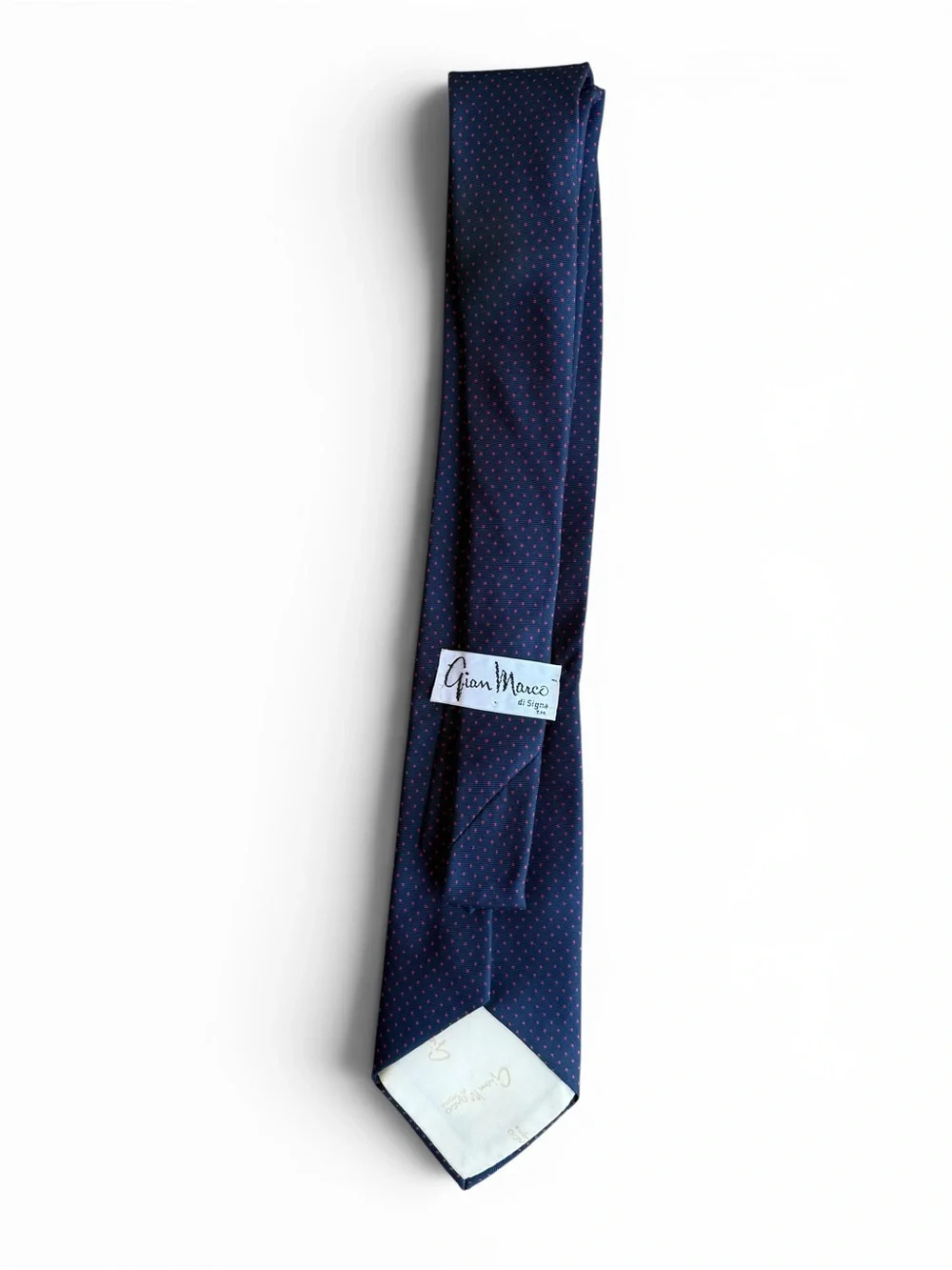 Gian Marco Di Signa Silk Navy Microdot Tie